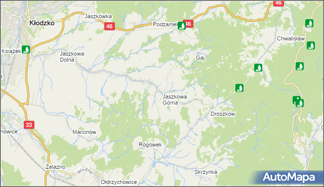 mapa Jaszkowa Górna, Jaszkowa Górna na mapie Targeo