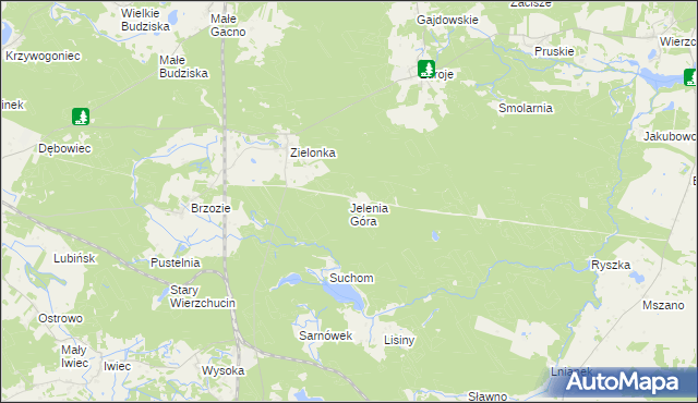 mapa Jelenia Góra gmina Cekcyn, Jelenia Góra gmina Cekcyn na mapie Targeo