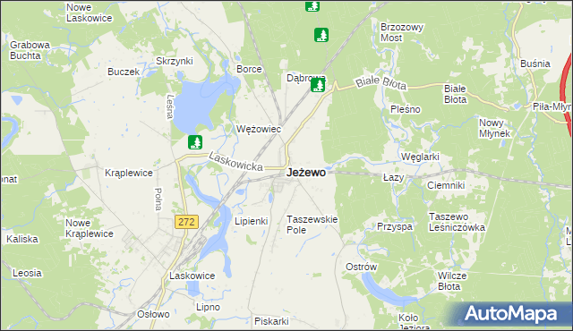 mapa Jeżewo powiat świecki, Jeżewo powiat świecki na mapie Targeo