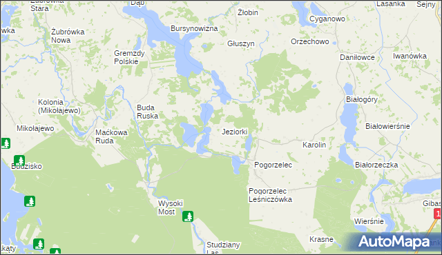 mapa Jeziorki gmina Krasnopol, Jeziorki gmina Krasnopol na mapie Targeo