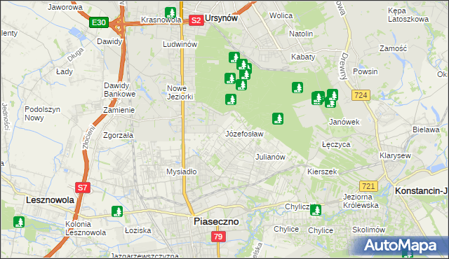 mapa Józefosław, Józefosław na mapie Targeo