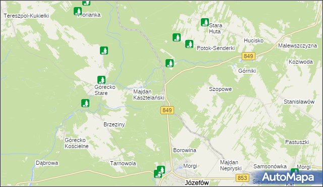 mapa Józefów Roztoczański, Józefów Roztoczański na mapie Targeo