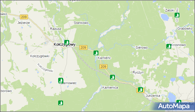 mapa Kamieńc, Kamieńc na mapie Targeo