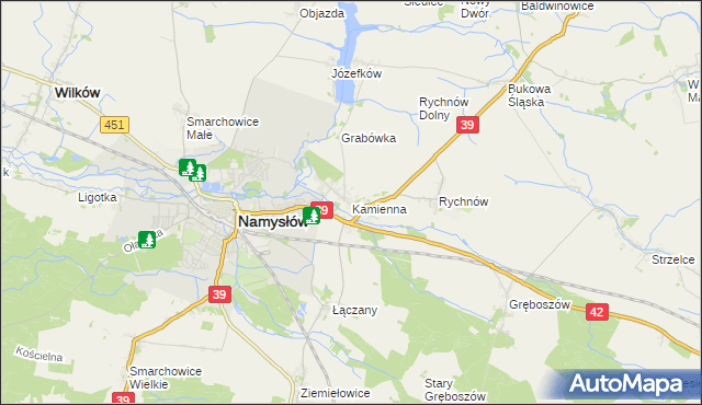 mapa Kamienna gmina Namysłów, Kamienna gmina Namysłów na mapie Targeo