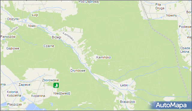 mapa Kamińsko gmina Przystajń, Kamińsko gmina Przystajń na mapie Targeo