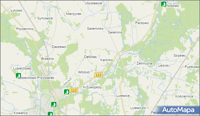 mapa Karlinko, Karlinko na mapie Targeo