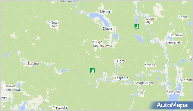 mapa Kasparus Leśniczówka, Kasparus Leśniczówka na mapie Targeo