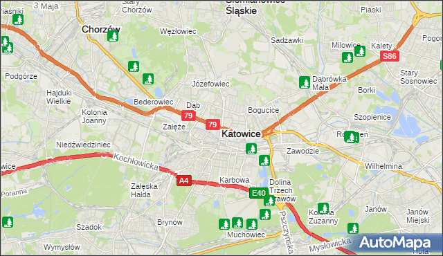 mapa Katowic, Katowice na mapie Targeo