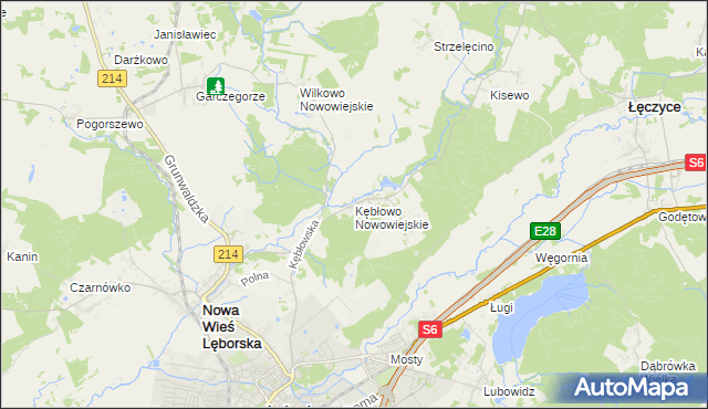 mapa Kębłowo Nowowiejskie, Kębłowo Nowowiejskie na mapie Targeo