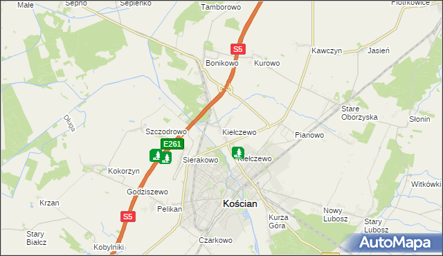mapa Kiełczewo, Kiełczewo na mapie Targeo