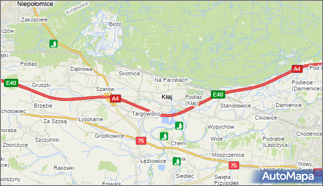 mapa Kłaj, Kłaj na mapie Targeo