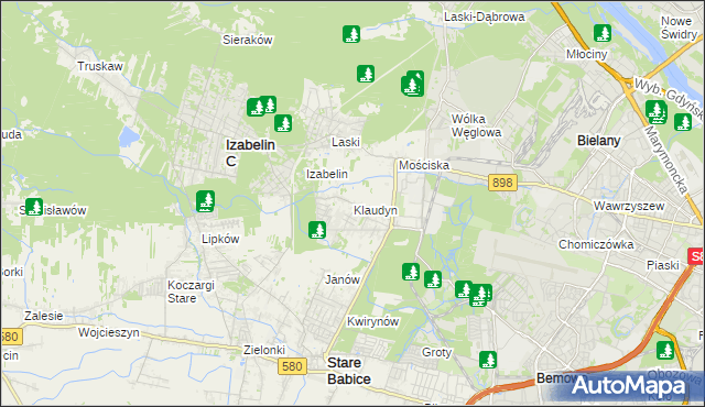 mapa Klaudyn, Klaudyn na mapie Targeo