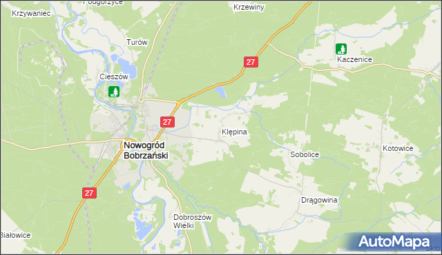 mapa Klępina, Klępina na mapie Targeo