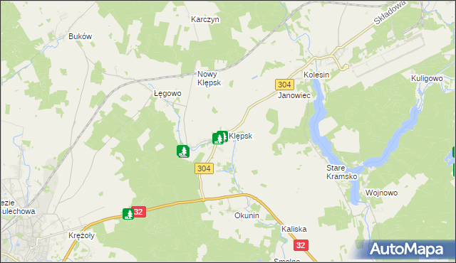 mapa Klępsk, Klępsk na mapie Targeo