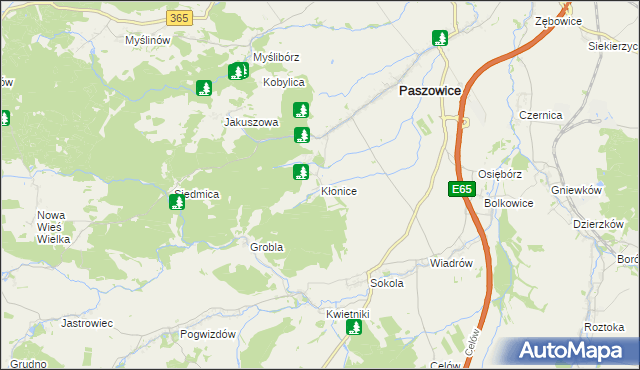 mapa Kłonice, Kłonice na mapie Targeo