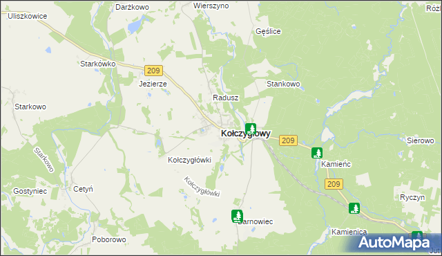 mapa Kołczygłowy, Kołczygłowy na mapie Targeo