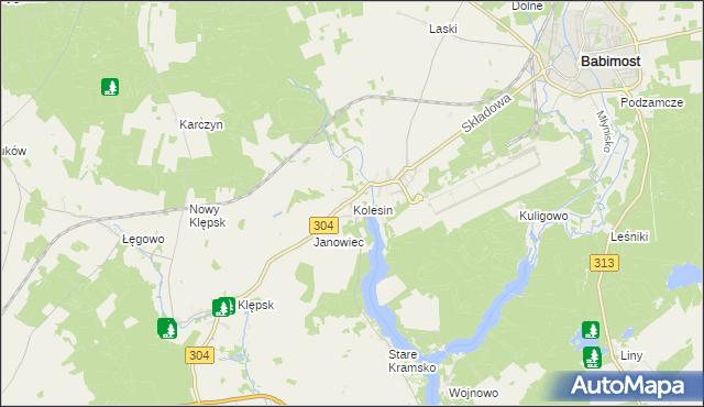 mapa Kolesin, Kolesin na mapie Targeo