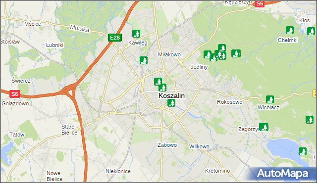 mapa Koszalina, Koszalin na mapie Targeo