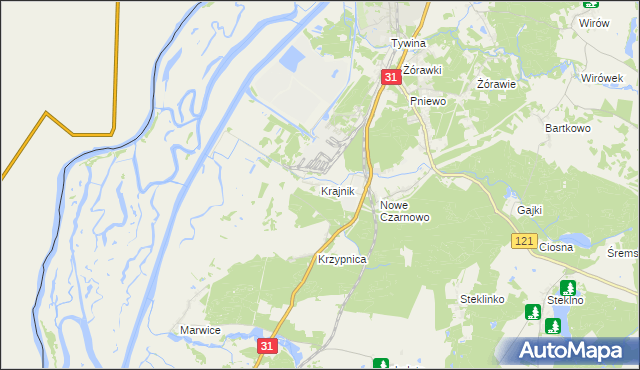 mapa Krajnik, Krajnik na mapie Targeo