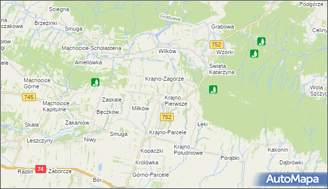 mapa Krajno Pierwsze, Krajno Pierwsze na mapie Targeo