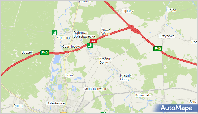 mapa Kraśnik Dolny, Kraśnik Dolny na mapie Targeo