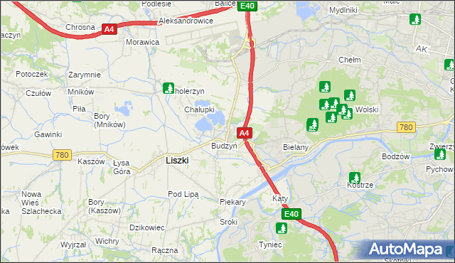 mapa Kryspinów, Kryspinów na mapie Targeo