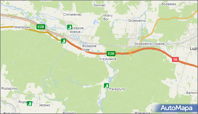 mapa Krzykowice gmina Łęczyce, Krzykowice gmina Łęczyce na mapie Targeo