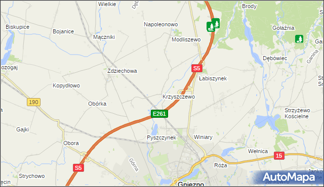mapa Krzyszczewo, Krzyszczewo na mapie Targeo