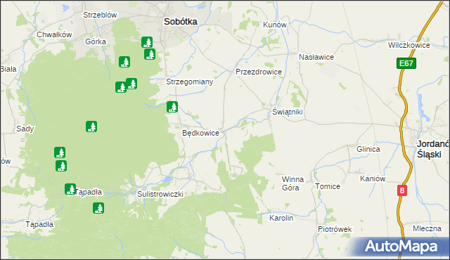 mapa Księginice Małe, Księginice Małe na mapie Targeo