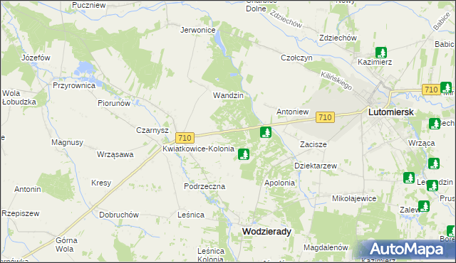 mapa Kwiatkowice-Las, Kwiatkowice-Las na mapie Targeo