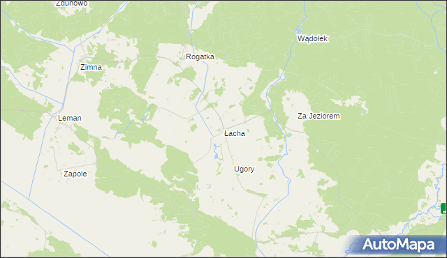 mapa Łacha gmina Turośl, Łacha gmina Turośl na mapie Targeo