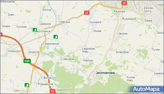 mapa Łagoszów Mały, Łagoszów Mały na mapie Targeo