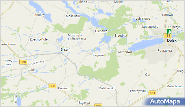 mapa Łagowo, Łagowo na mapie Targeo