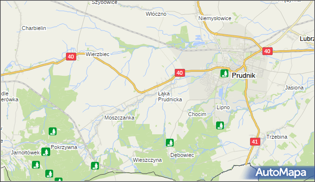 mapa Łąka Prudnicka, Łąka Prudnicka na mapie Targeo