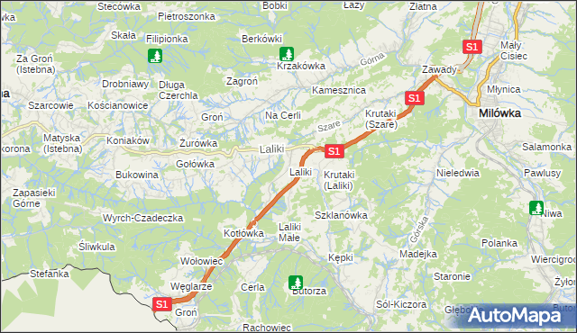 mapa Laliki, Laliki na mapie Targeo