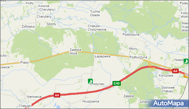 mapa Łapajówka gmina Radymno, Łapajówka gmina Radymno na mapie Targeo