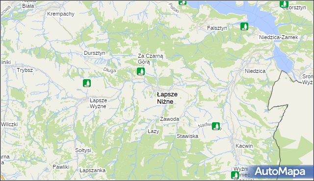 mapa Łapsze Niżne, Łapsze Niżne na mapie Targeo