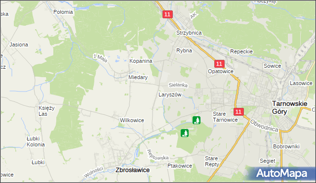 mapa Laryszów, Laryszów na mapie Targeo