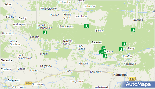 mapa Łazy Leśne, Łazy Leśne na mapie Targeo