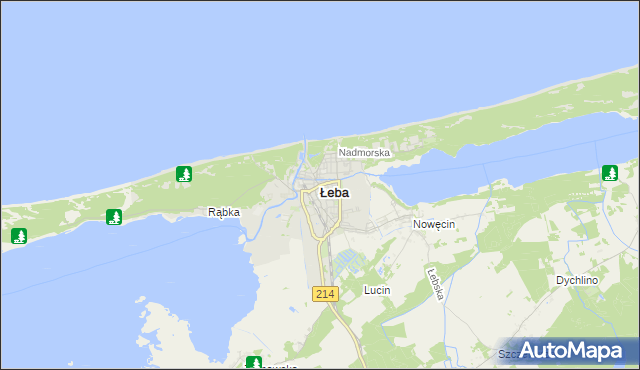 mapa Łeba, Łeba na mapie Targeo