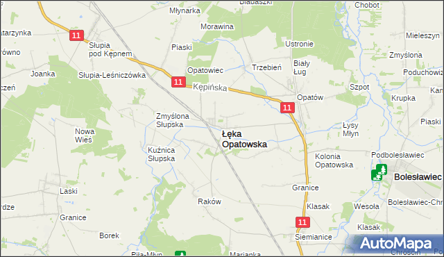 mapa Łęka Opatowska, Łęka Opatowska na mapie Targeo