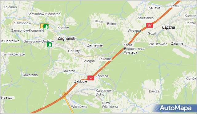 mapa Lekomin, Lekomin na mapie Targeo