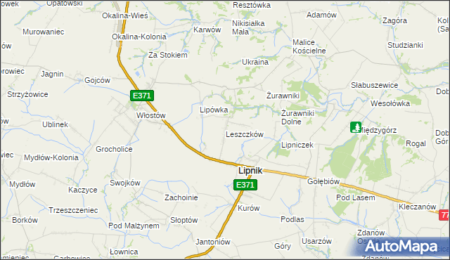 mapa Leszczków, Leszczków na mapie Targeo