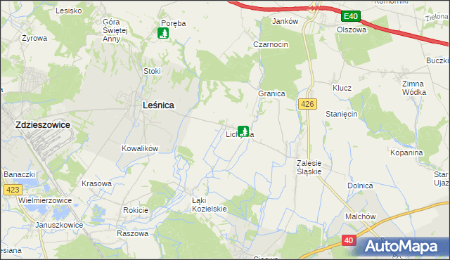 mapa Lichynia, Lichynia na mapie Targeo