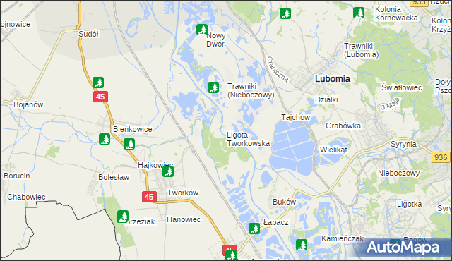 mapa Ligota Tworkowska, Ligota Tworkowska na mapie Targeo