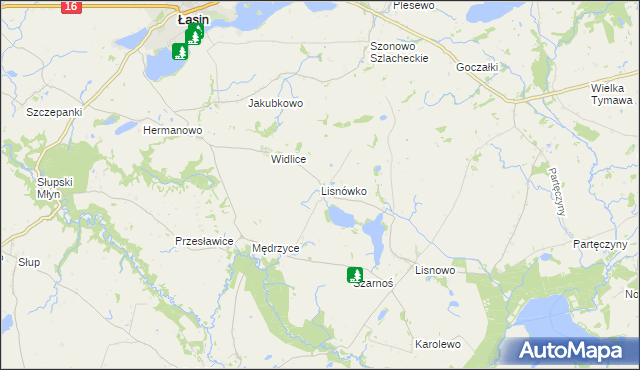 mapa Lisnówko, Lisnówko na mapie Targeo