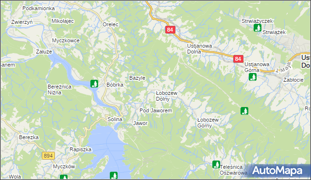 mapa Łobozew Dolny, Łobozew Dolny na mapie Targeo