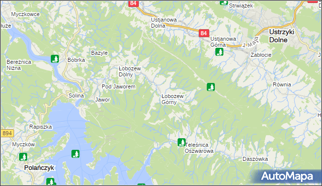 mapa Łobozew Górny, Łobozew Górny na mapie Targeo