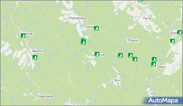 mapa Łopienka, Łopienka na mapie Targeo