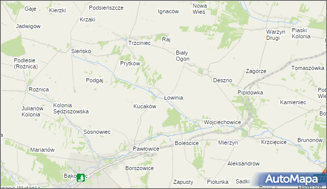 mapa Łowinia, Łowinia na mapie Targeo